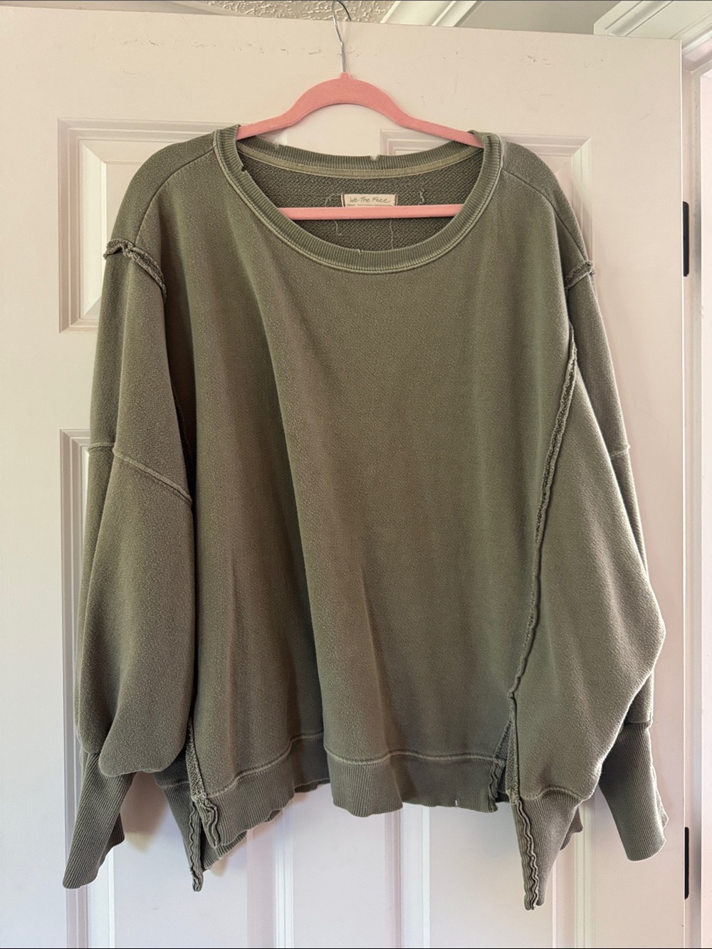 We The Free Oversized Crewneck Sweatshirt in Olive Green